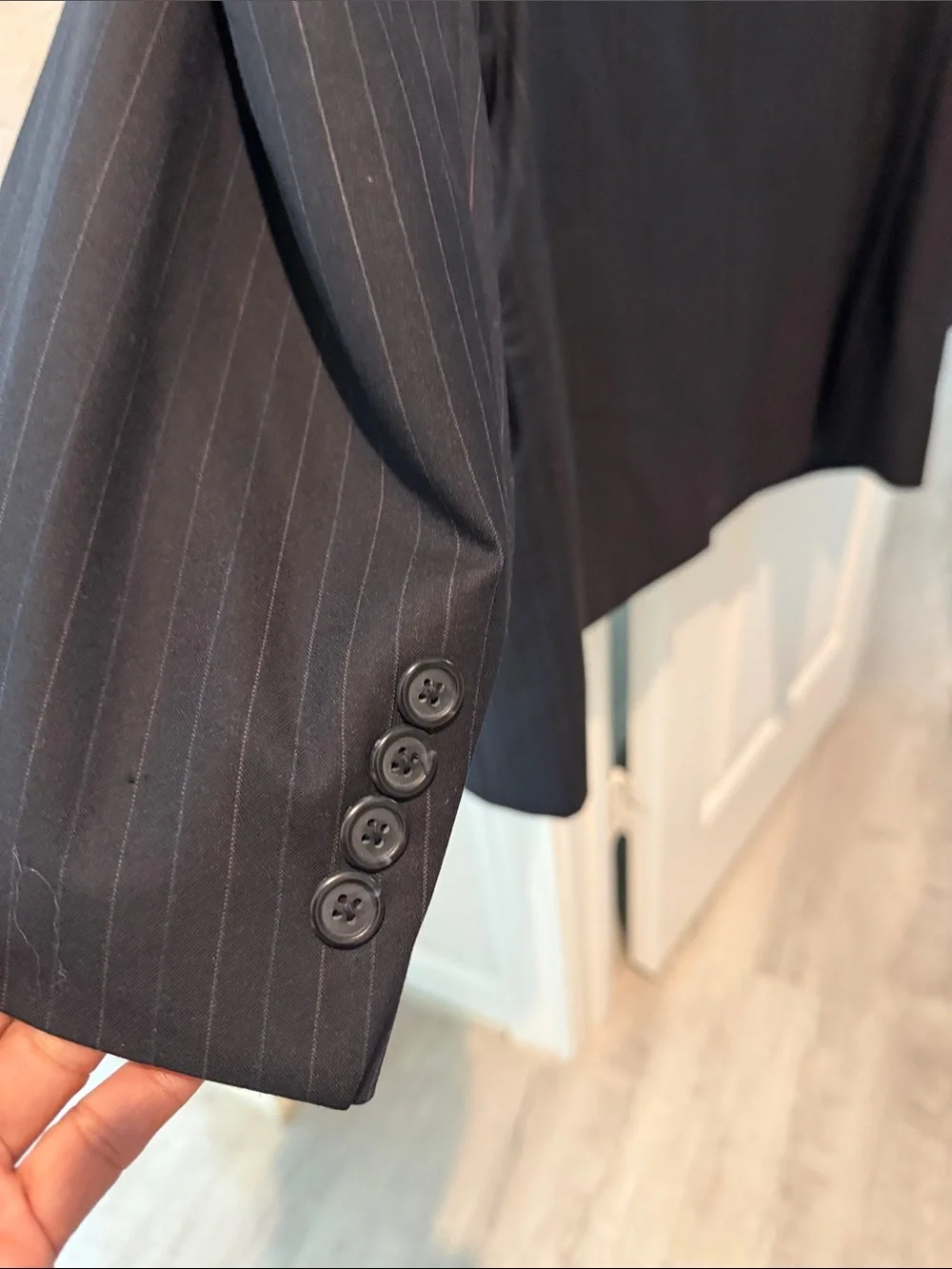 Haggar Dark Navy Pinstripe Suit Jacket
